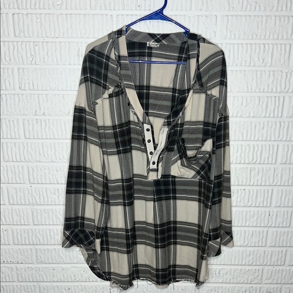 Intimately Free People Plaid Flannel Top - Picture 1 of 3